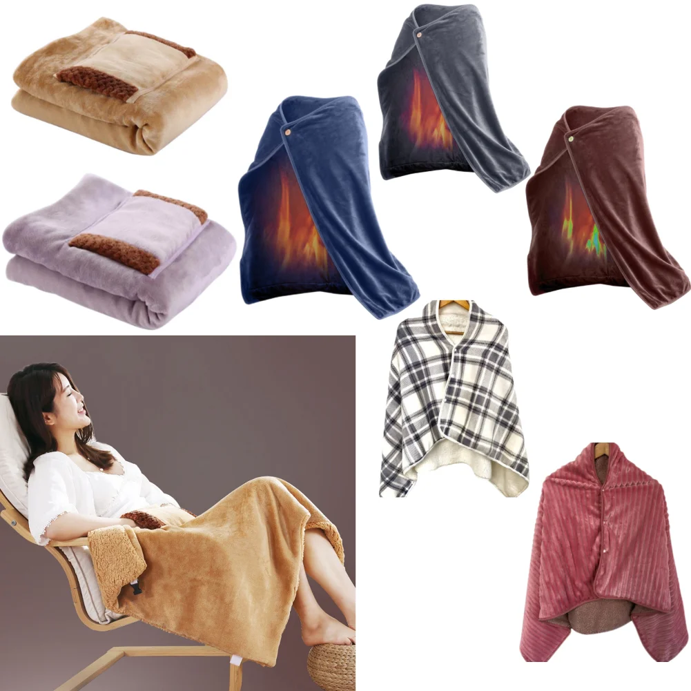 

Electric Blankets 5V Soft Thicker Heater Bed Warmer Winter Warm Heating Blanket Washable Thermostat USB Charging with Pocket