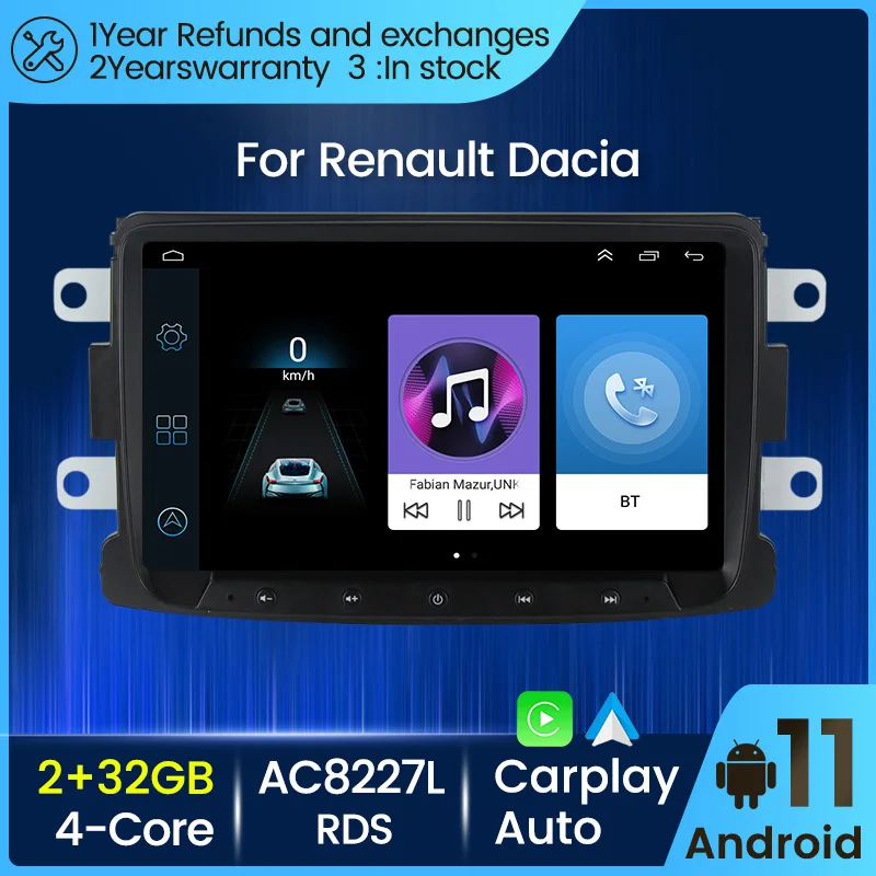 Android 11 Carplay Auto Автомобильное Радио Видео Стерео Мультимедиа Плеер GPS Для Dacia Sandero
