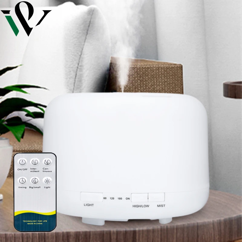 

500MLAir Humidifier Household Electric Colorful Aroma Diffuser Ultrasonic Mute Air Purifier With Remote Control LED Light Fogger