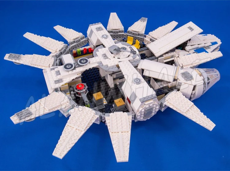1449 шт. классический бело-синий сокол космический корабль открывающиеся пластины