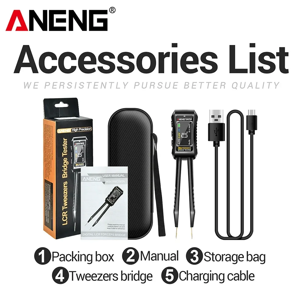 

ANENG GN702 LCR Smart Forceps Bridge мультиметр