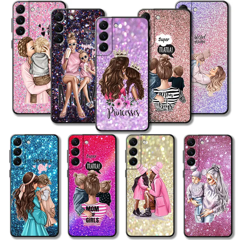 

Woman Baby Mom Girl Phone Cover For Samsung Galaxy S23 S22 S21 S20 FE Ultra S10 S9 S8 Plus Note 20Ultra 10Plus Case Shell