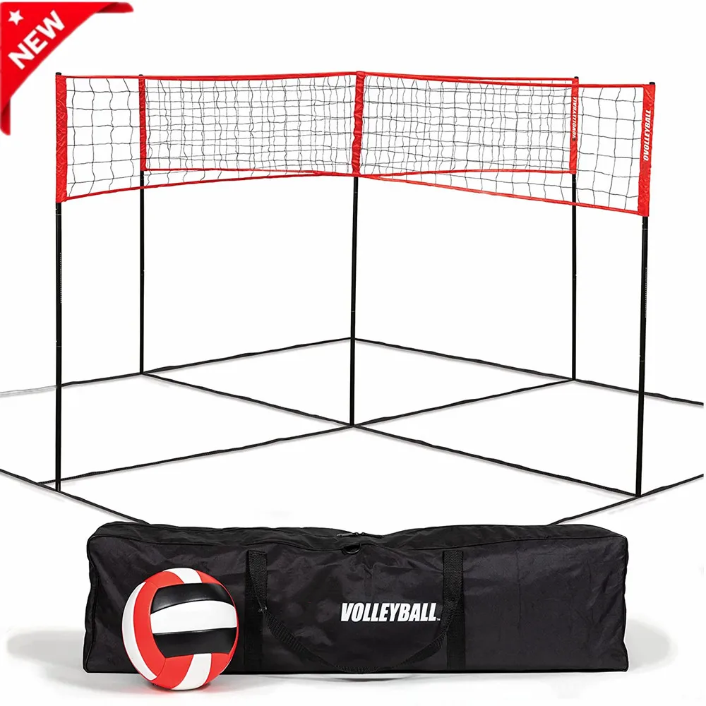 VN06A Low Price Four Square Volleyball Net, 4 Way Badminton Net, 4 Way Volleyball Net Factory In China