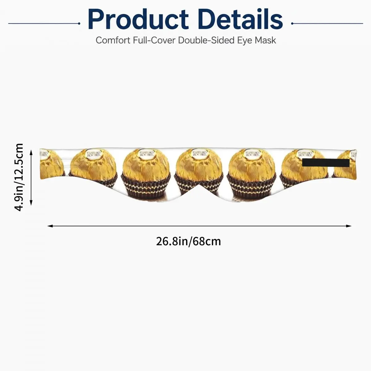 Фото Маска для сна Ferrero Rocher, блокирующая свет, портативная повязка на глаза для девочек и мальчиков, для дома, сна, вечеринок, подарок, повязка на глаза. №2