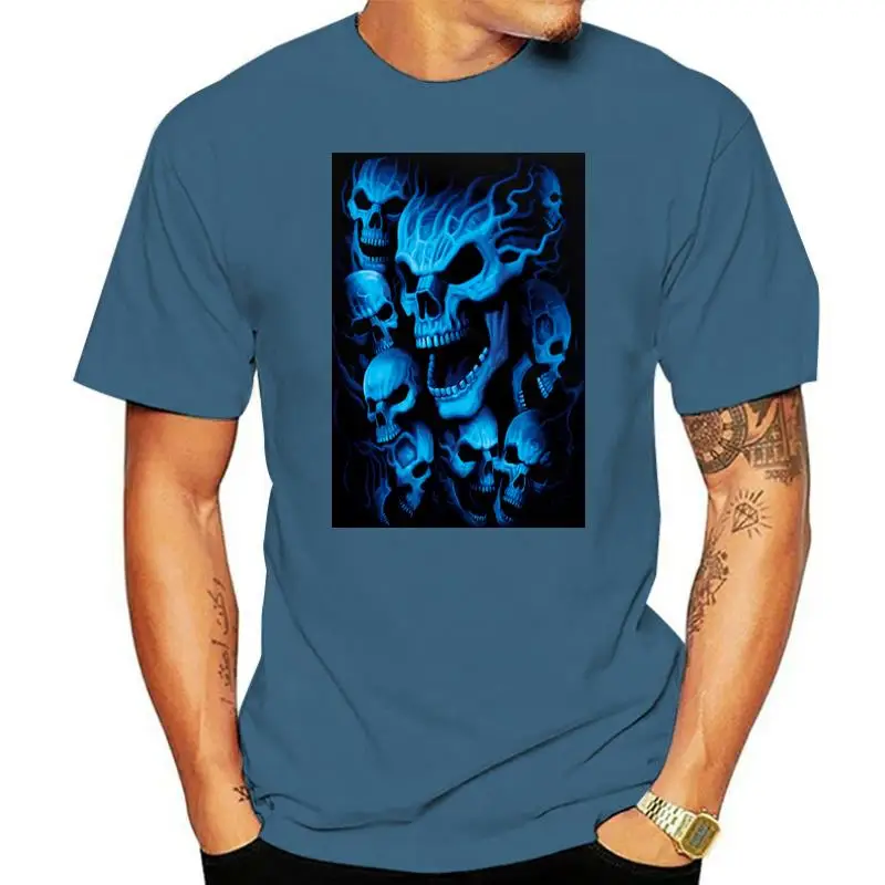 

t shirt Ghost Skeleton Skull Blue Mask Men Short Sleeve T-shirt