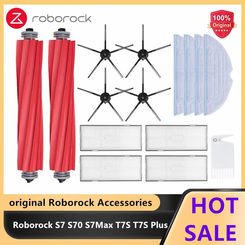 Original Roborock S7 Teile von Waschbar Filter Wichtigsten Pinsel Mopp Tuch Seite Pinsel Staub Tasche Halterung Roboter Staubsau