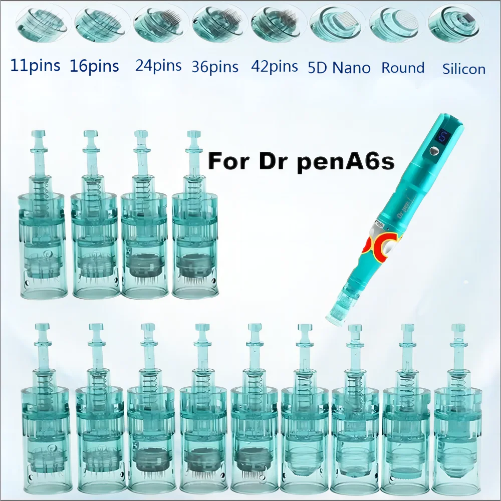 

20PCS Dr Pen Ultima A6S Cartridges Microneedle Derma Pen Bayonet Replacement Head 11 16 24 36 42 Round Nano 3D 5D Nano Needle