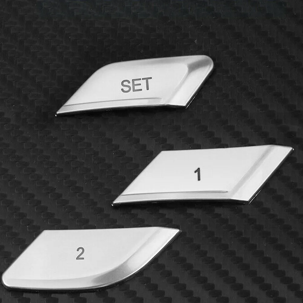 

For BMW 3Series 2019 2020 2021 ABS Chrome Silver Memory Adjust Button Cover Replacement Trim Stickers Car Accessories