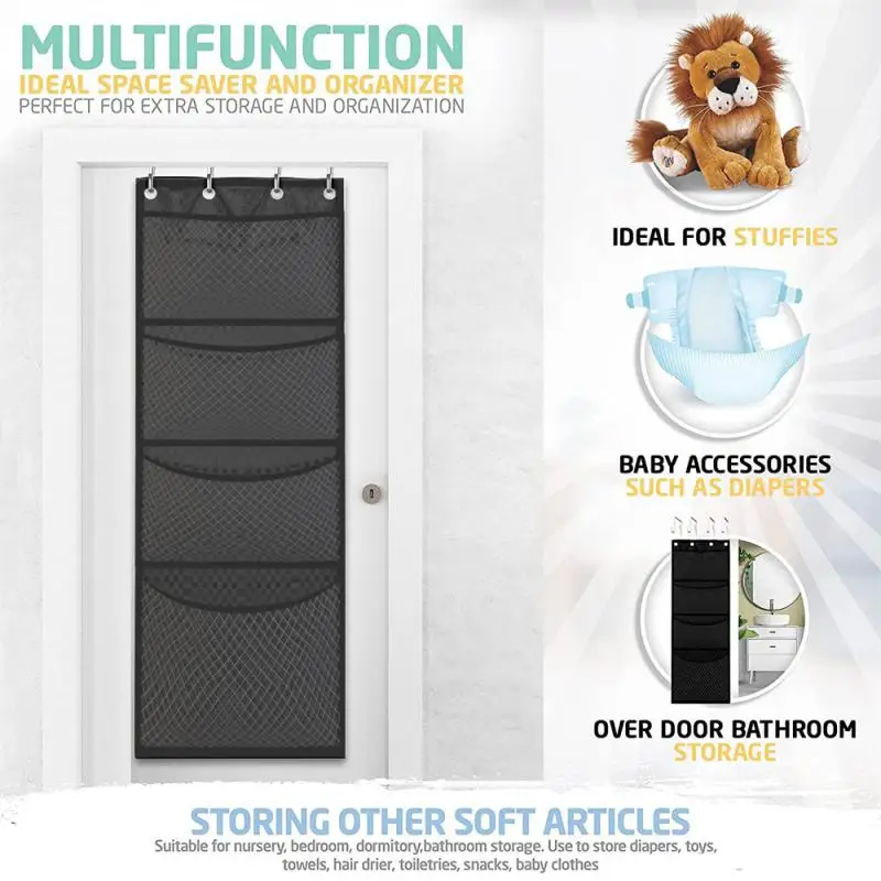 

Black Hanging Bag Home Storage Bag Storage Bags Door Bag Bag Mesh Toys