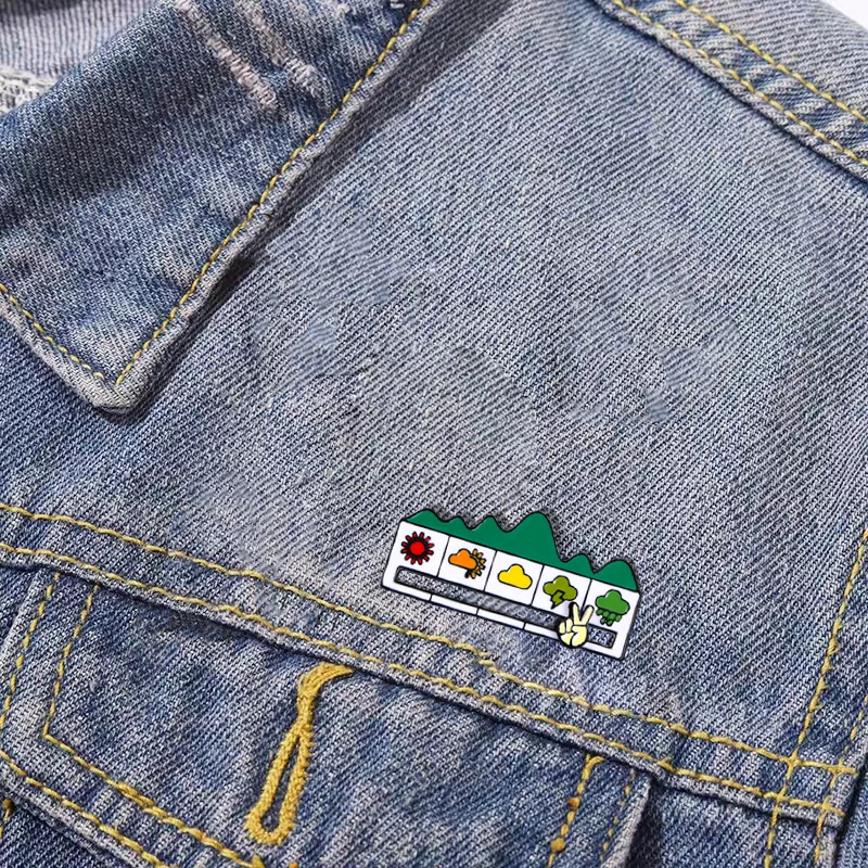 Брошь с эмалью и барометром креативная брошь на палец подвижным стеклом для