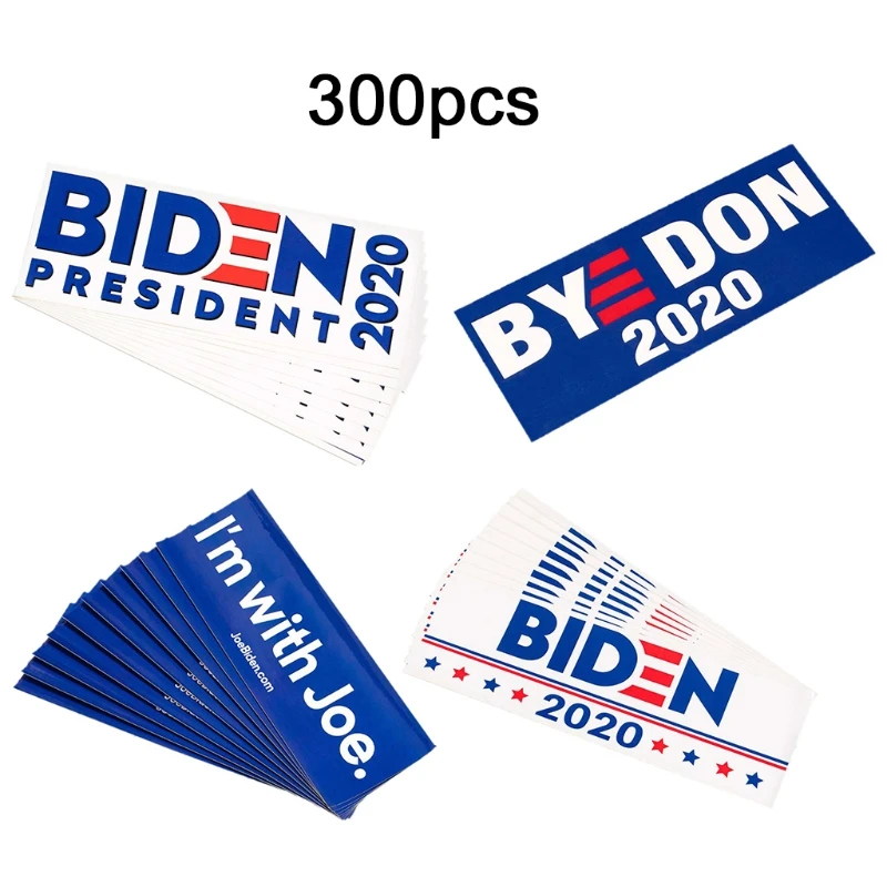 

300 Pcs Joe Biden for President Campaign Bumper Sticker Automotive Quality Printed Decal Vinyl Decoration Car Exterior for