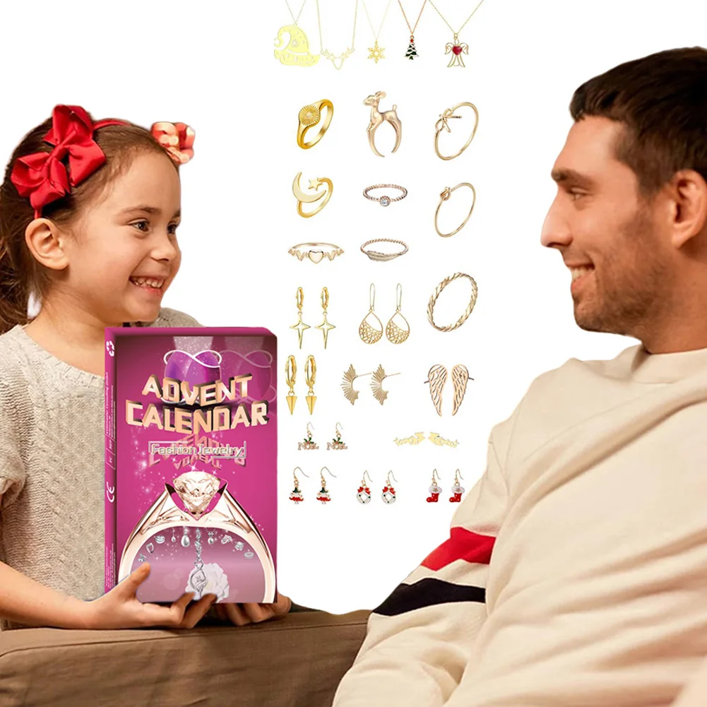 Ювелирные изделия Адвент-календарь 2024 Рождественский адвент-календарь ожерелье