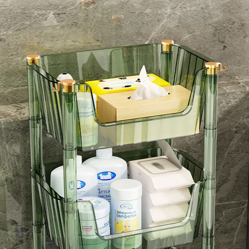 Напольная тележка для кухни ванной комнаты спальни многоярусная стойка хранения