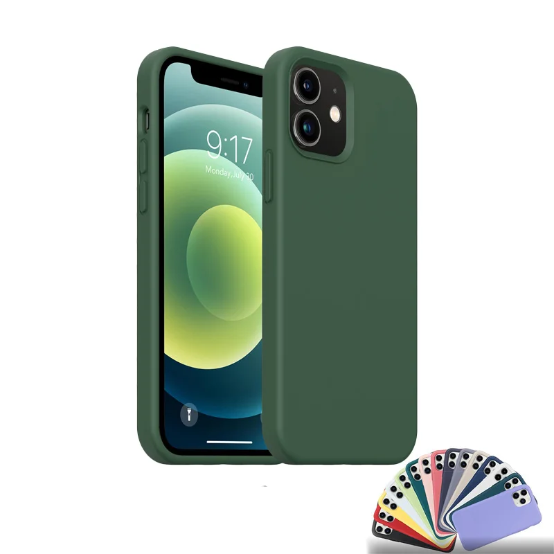 

Original Silicone Case for iPhone 11 12 13 Pro Max Full Body Liquid Silicone Cases With Anti-Scratch Soft Microfiber Lining