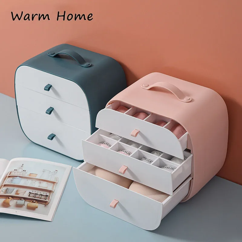 

New Combined Socks Underwear Organizer Storage Box Three-in-one Compartment Classification Drawer Storage Box Clothes Organizer