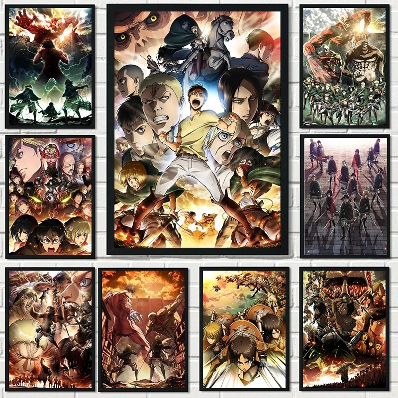 

Canvas Attack on Titan Paintings Anime Wall Art HD Print Scout Regiment Poster Home Decor Modular Pictures For Bedroom No Frame