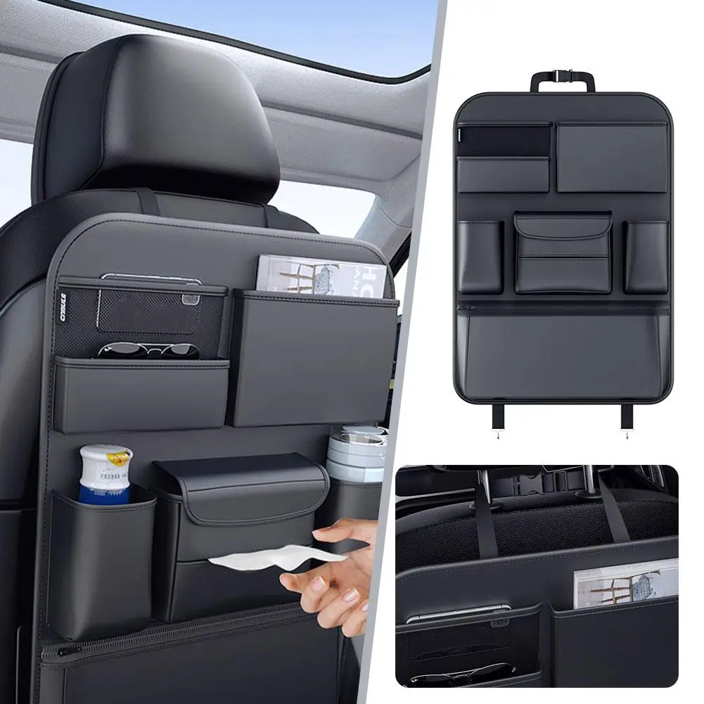 

Car Backseat Organizer Storage Bag Multi-function Large Seat Bag Hanging Organizer Capacity Protector Back Pad Storage D4N9