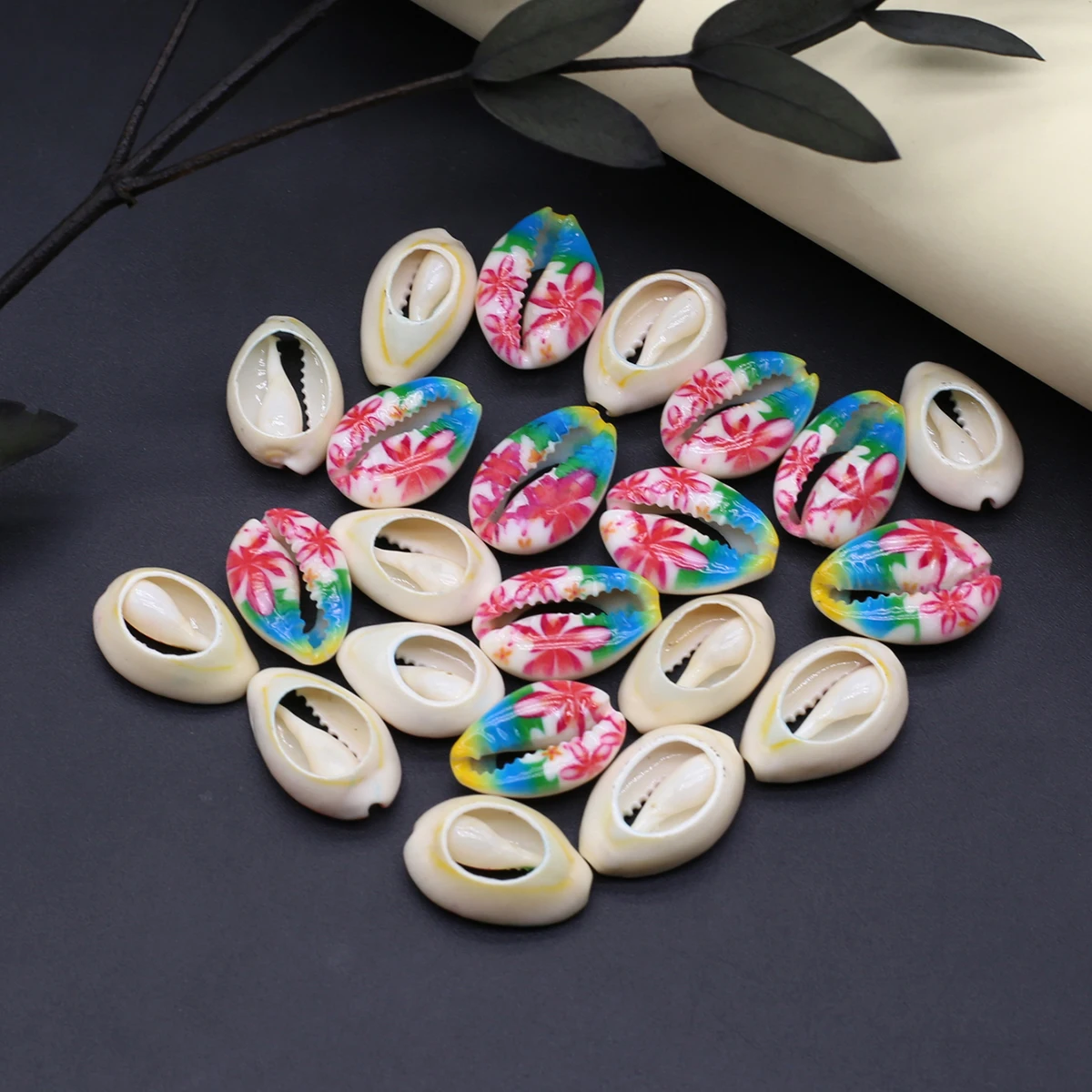 

10pc Natural Sea Shell Beads Loose Printed Conch Beads for Jewelry Making Diy Women Bracelet Necklace Accessories
