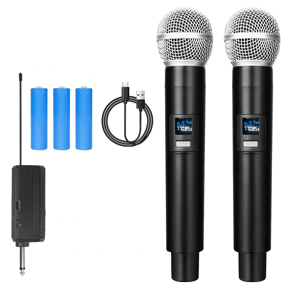 

Wireless Microphone 2 Channels UHF Professional Handheld Mic Micphone For Party Karaoke Church Show Meeting Genuine Recommend