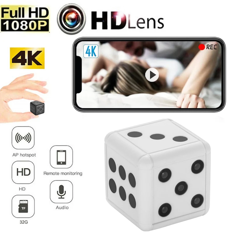 

Мини-камера видеонаблюдения HD Dice 1080P с ИК-подсветкой и функцией ночного видения