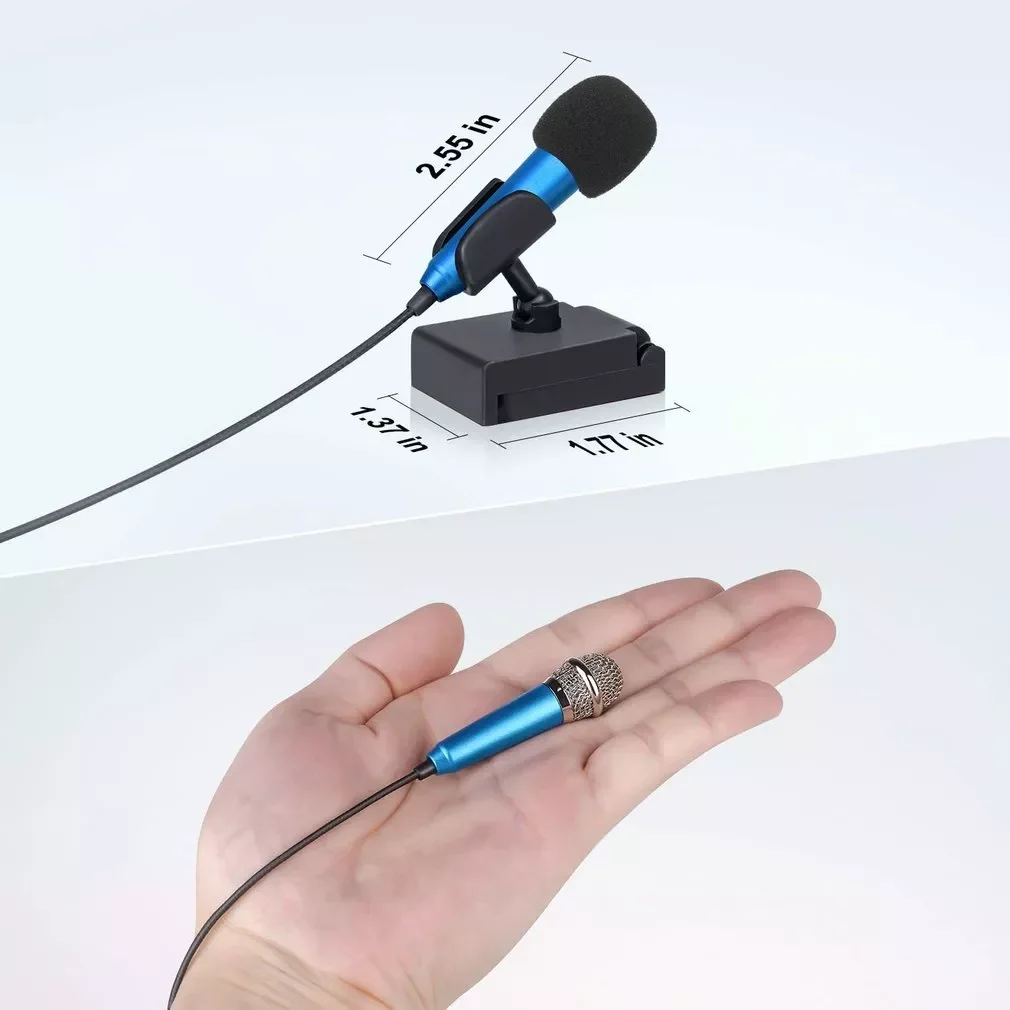 

2023New Portable 3.5mm Stereo Studio Mic KTV Karaoke Mini Microphone For Cell Phone Laptop PC Desktop Small Size Microphone