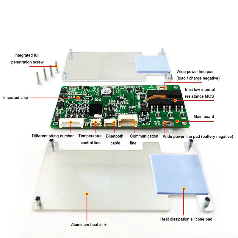 Heltec Smart BMS 4S LiFePo4 12V 24V 48V 50A 100A 200A Li-Ion LTO 8S 10S 12S 13S 16S 24S bms balance bluetooth APP LCD RS485 |