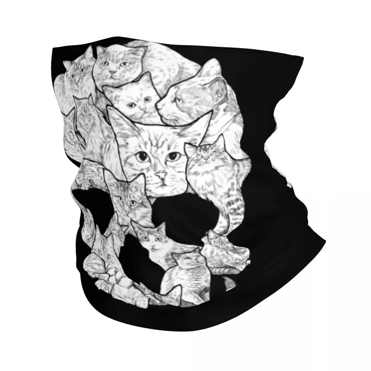 Бандана с котом черепом ужасом бандана шейный шарф принтом волшебный