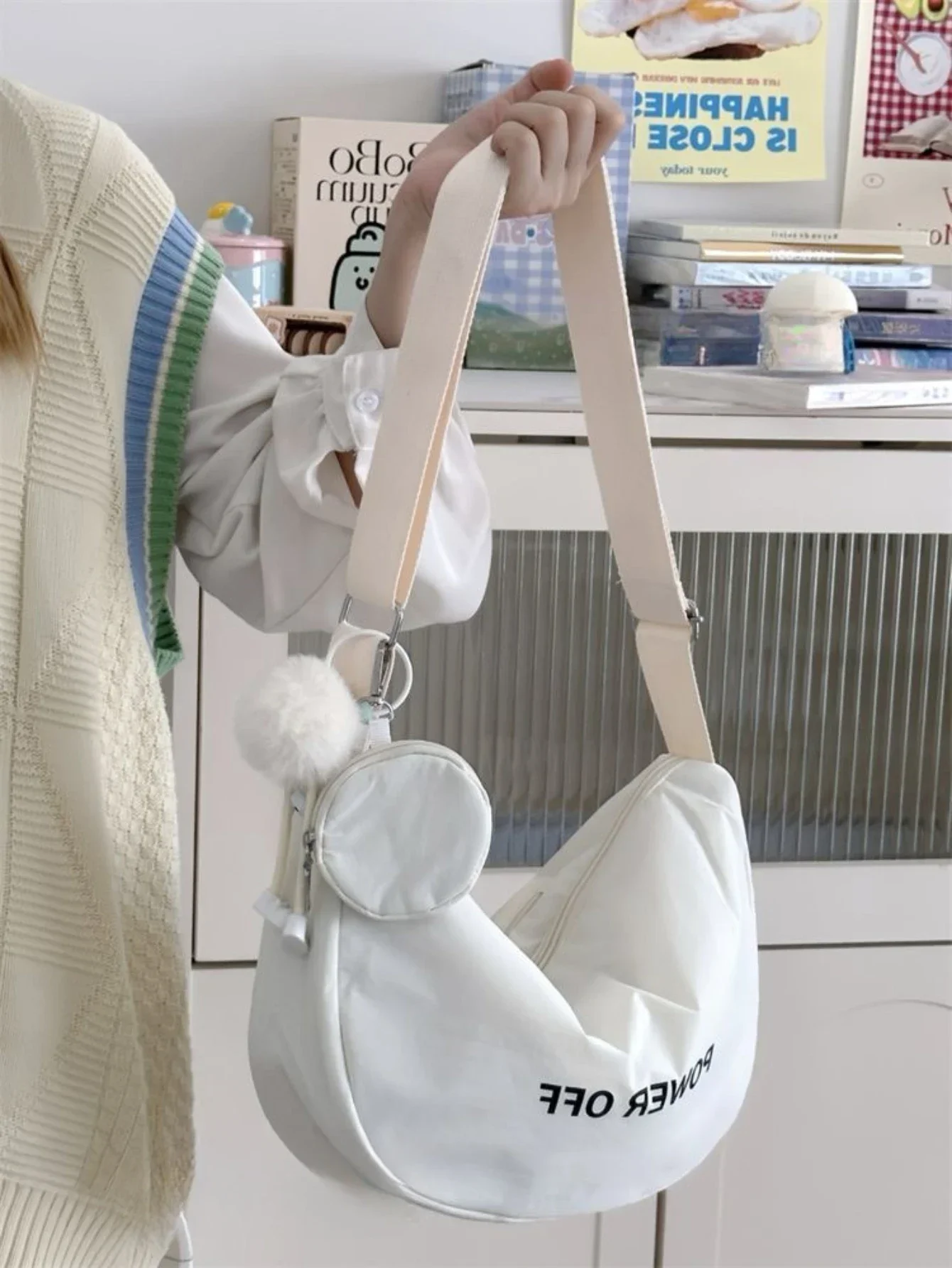 Сумки через плечо для женщин с буквенным принтом и кошельками монет корейская