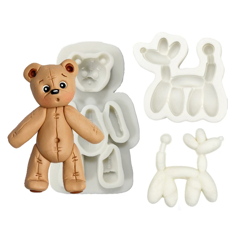 

Силиконовая форма в виде медведя, шара, собаки, кухонные инструменты для выпечки, «сделай сам», кондитерские изделия для тортов, капкейков, ш...