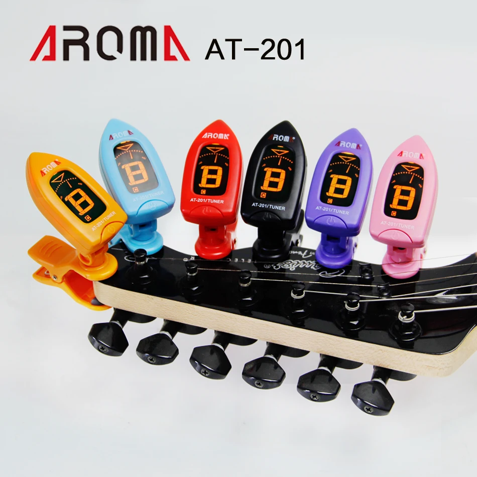 

AROMA AT-201 Clip-on Mini Chromatic Tuner Guitar Tuner Violin Tuner Ukulele Tuner 6 Colors