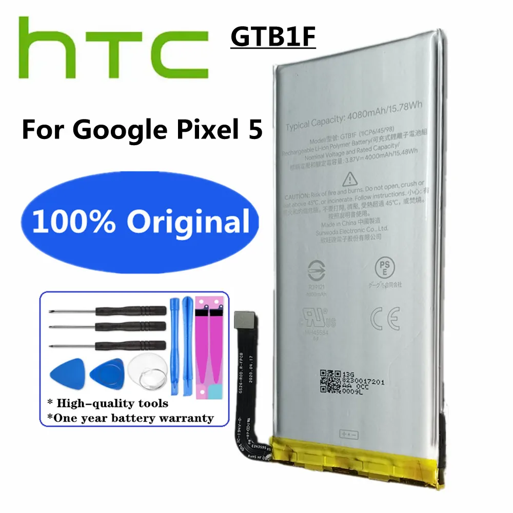 Новый оригинальный высококачественный аккумулятор GTB1F для HTC Google Pixel 5 Pixel5 GD1YQ GTT9Q, Сменный аккумулятор для сотового телефона, батарея 4080 мАч