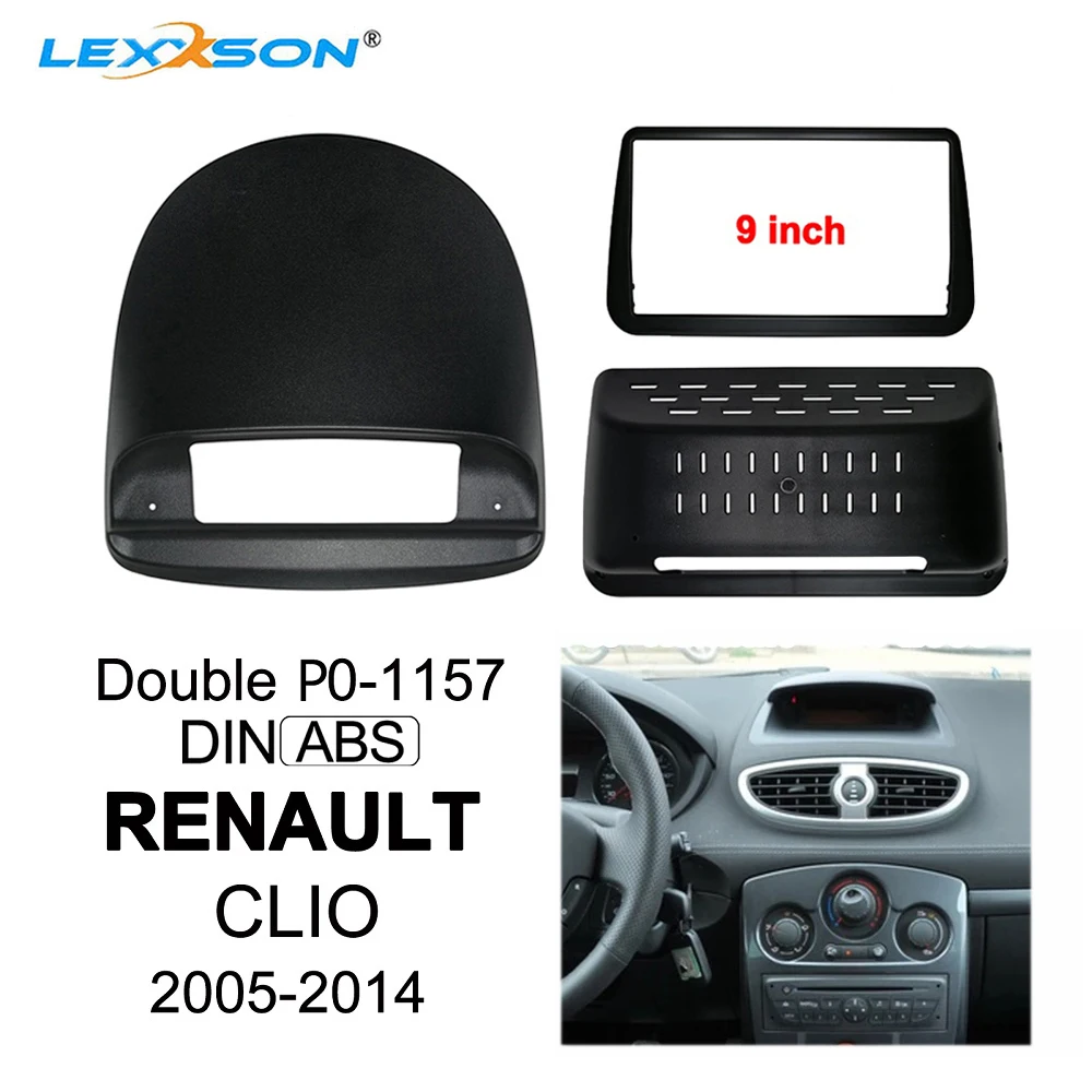 

9 inch Car Fascia Trim Kit For Renault Clio 2005-2014 Double Din Car Car dvd Frame Audio Fitting Canbus cable Dash Panel Adaptor