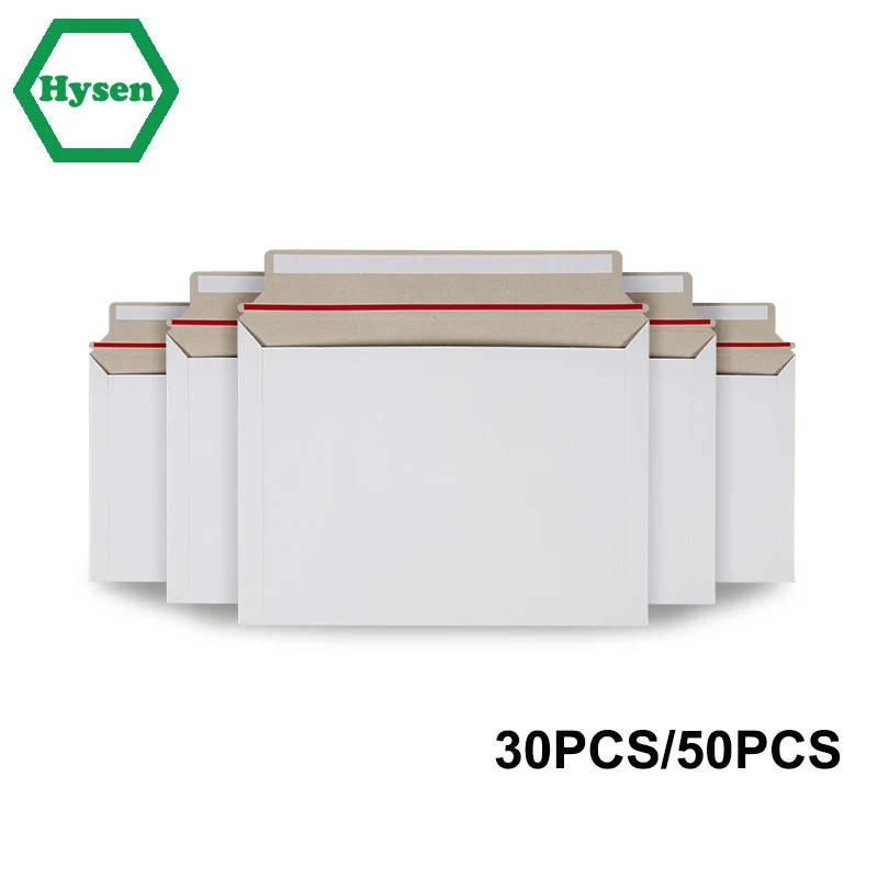 30/50Pcs White Rigid Envelopes Rigid Mailers Self-Seal Stay Flat Photo Packaging Paperboard Envelopes White Chipboard Mailers