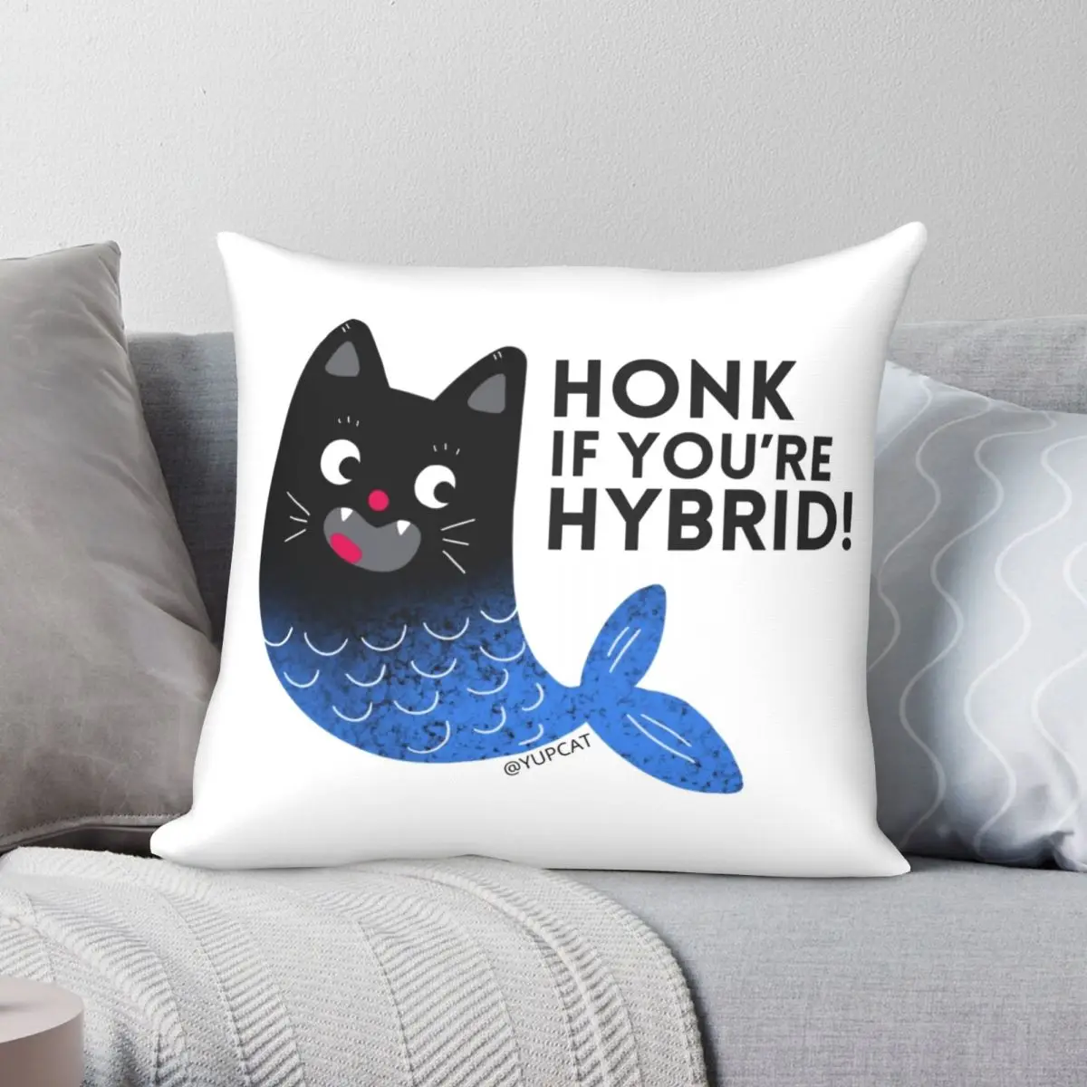 

Honk If You're Hybrid Square Pillowcase Polyester Linen Velvet Creative Zip Decor Pillow Case Car Cushion Cover