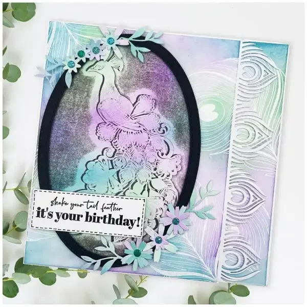 Альбом карты DIY PaperPeacocks смелая маска павлина перо металлические штампы