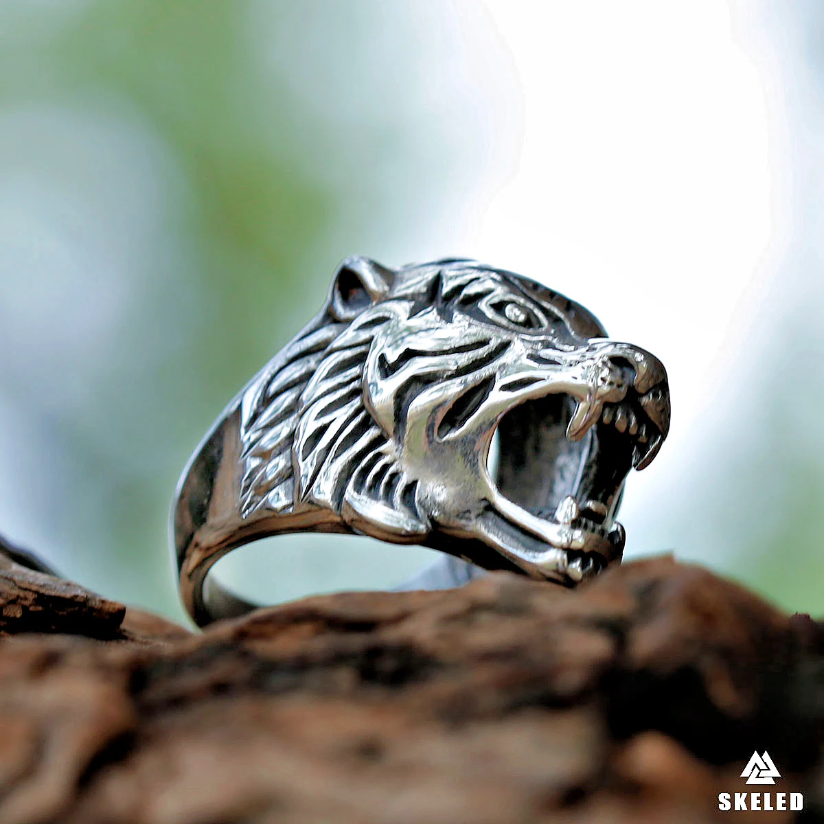 

Hip Hop Fashion Animal Tiger Ring Men's Stainless Steel Dominant Personality Finger Ring Punk Charm Male Jewelry Gift Wholesale