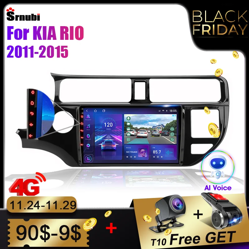 Android 11 2 Din for KIA RIO 2011-2015 Car Radio Multimedia Video Player GPS Navigation MP5 DVD Speakers Stereo Audio Carplay 9