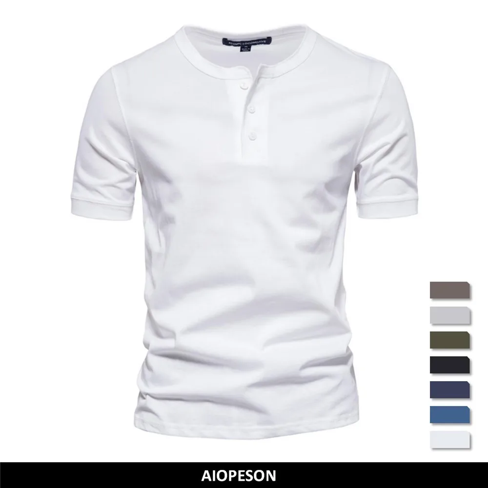 Футболка AIOPESON мужская Henley из хлопка