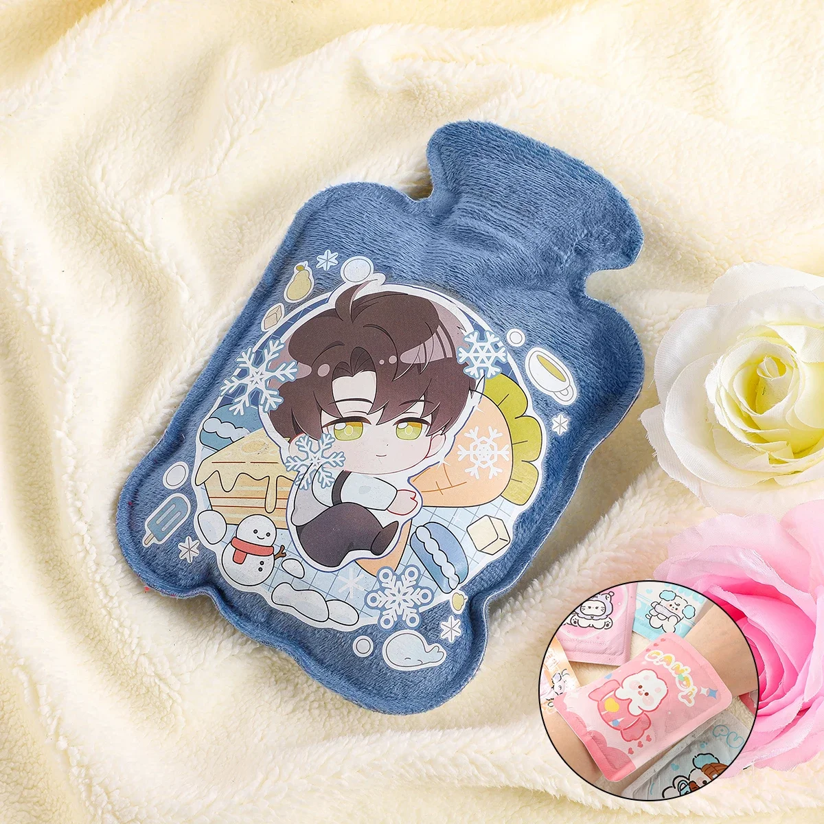 Пушистая бутылка с горячей водой Rindu Волшебная вода