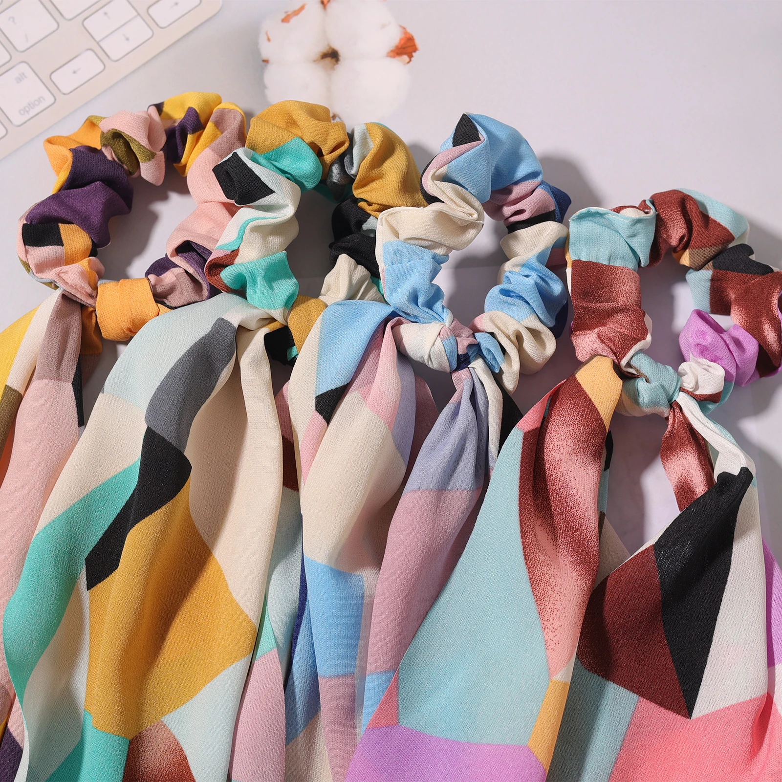 Женский шарф резинки для волос с геометрическим рисунком резинкой конского