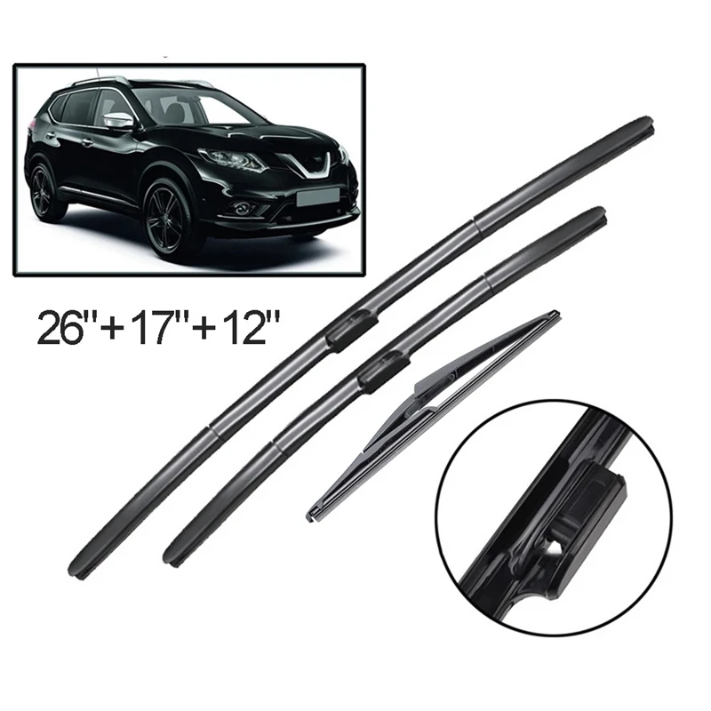 

2 Set Car Front And Rear Wiper Strip Windshield Windscreen Front Window For Nissan X-Trail T32 Rogue 2 2013 - 2019