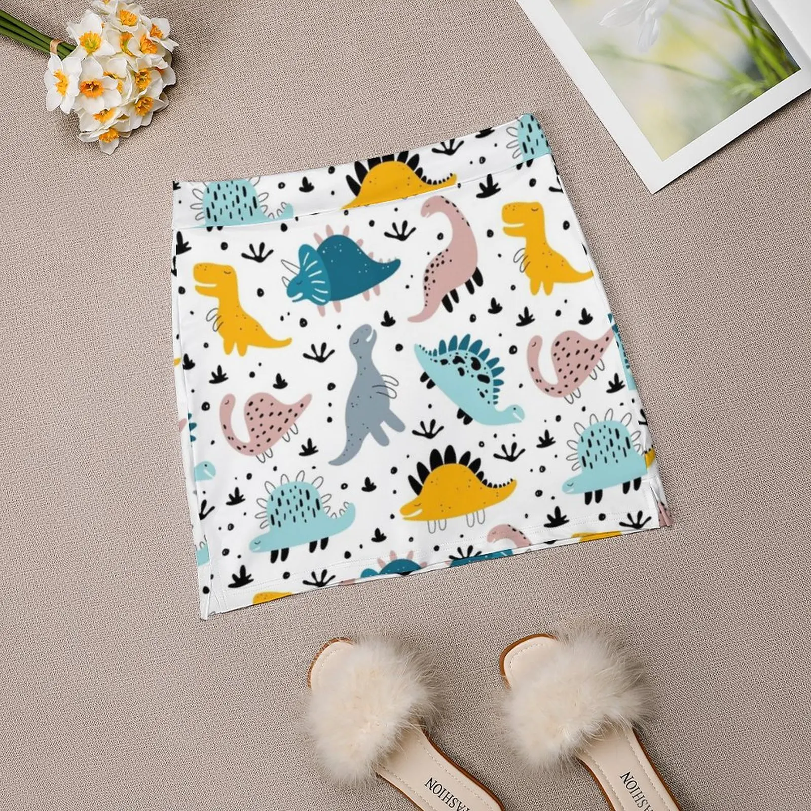 Женская юбка с милым динозавром из мультфильма эстетические юбки новые модные