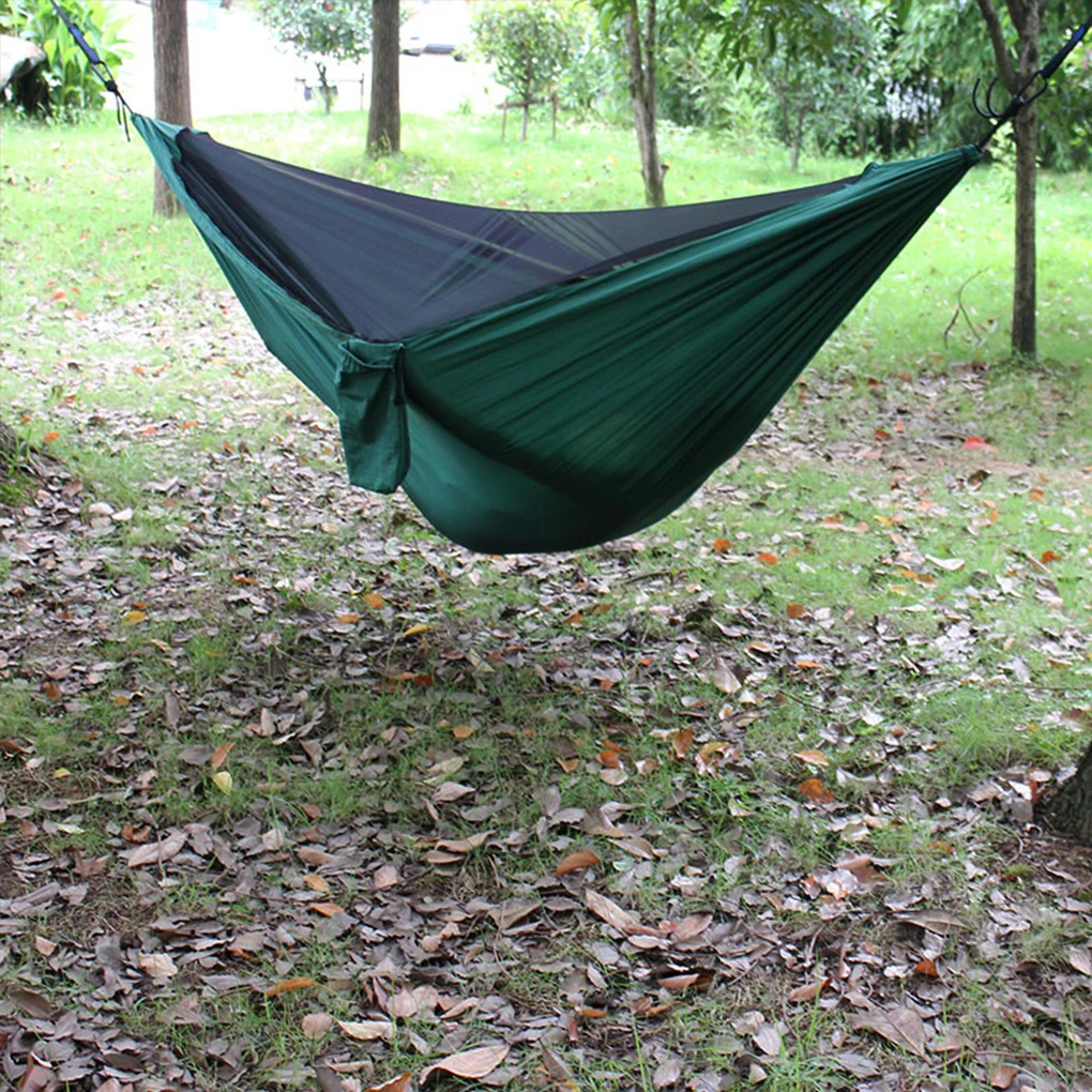 

280 140cm Hammock with Mosquito Net Camping Hammock Outdoor Hanging Tent with Sunshade Mosquito Proof Double Hanging Chair