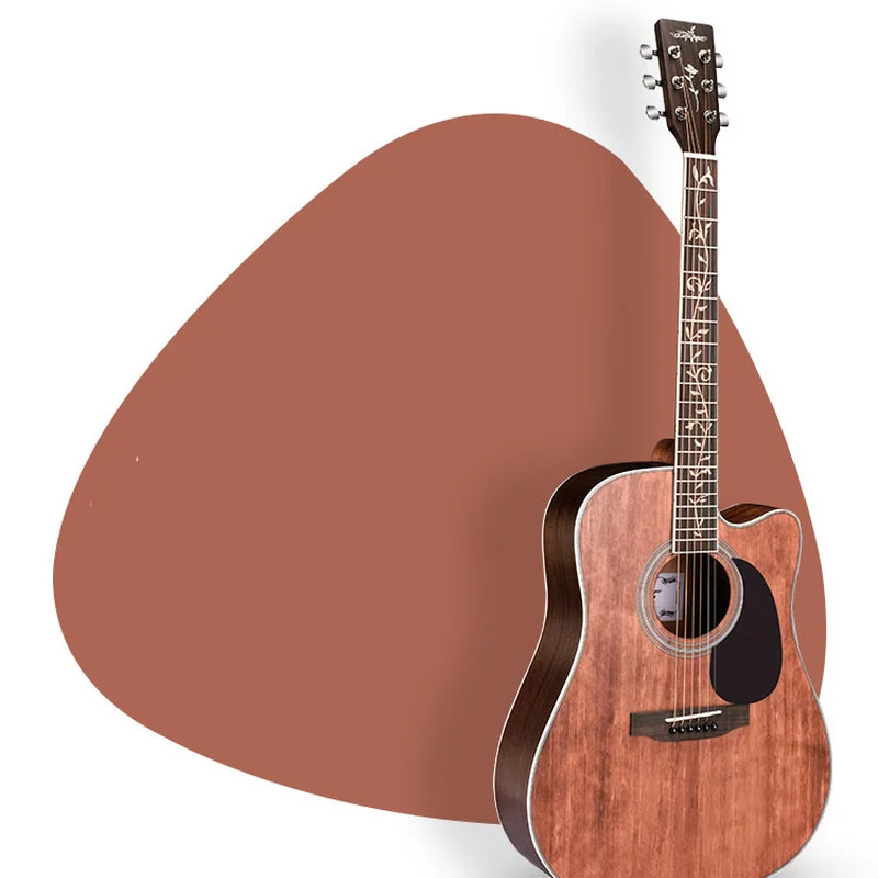 

Country Travel Guitar Acoustic Six-string Veneer Large Folk Resonator Guitar Beginner 41 Inches Guitarra Musical Instrument