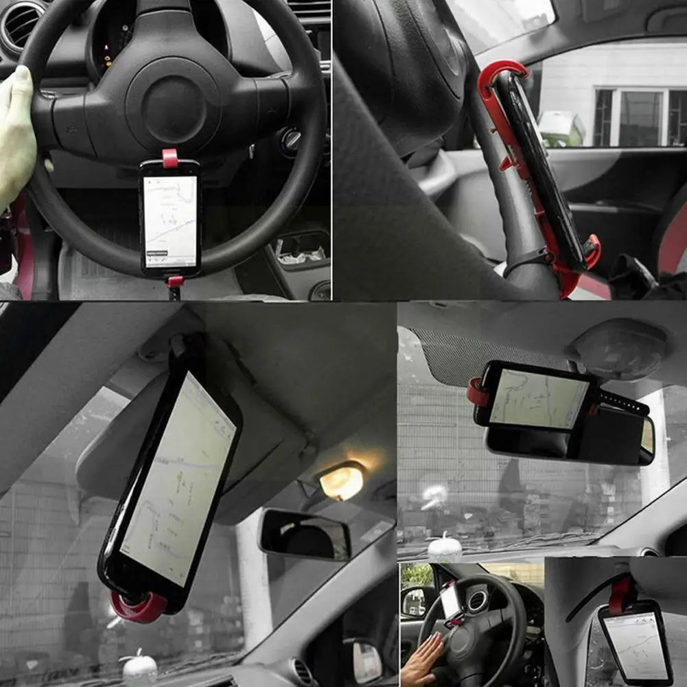 

Автомобильный держатель с зажимом для телефона на руль, многофункциональный универсальный кронштейн для автомобильного интерьера велосип...