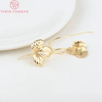 21406pcs 19 4x27mm 24k gold color brass leaf leaves earring hooks high quality jewelry making findings accessories