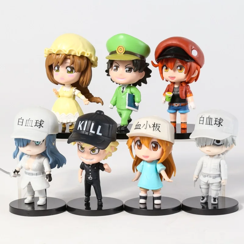 

Cells at Work Red White Blood Cell Platelet Collection Figure PVC Model Figurals 7pcs/set
