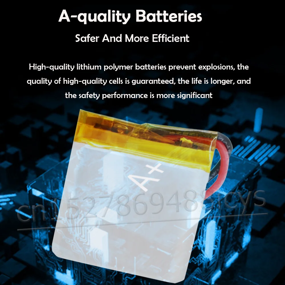 1-2PCS 3.7V 400mAh 582728 Rechargeable Lithium Polymer Battery For MP3 MP4 MP5 GPS PDA Bluetooth Headset Smart Watch Lipo Cell - купить по