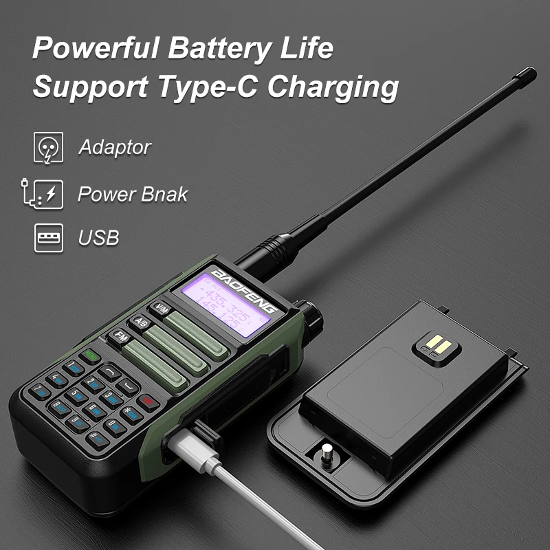 UV-16 Pro Max V2 BaoFeng Walkie Talkie 10W UV16 Plus Two Way Radio Supports TypeC Waterproof Ham Radios IP68 Transceiver Upgrade
