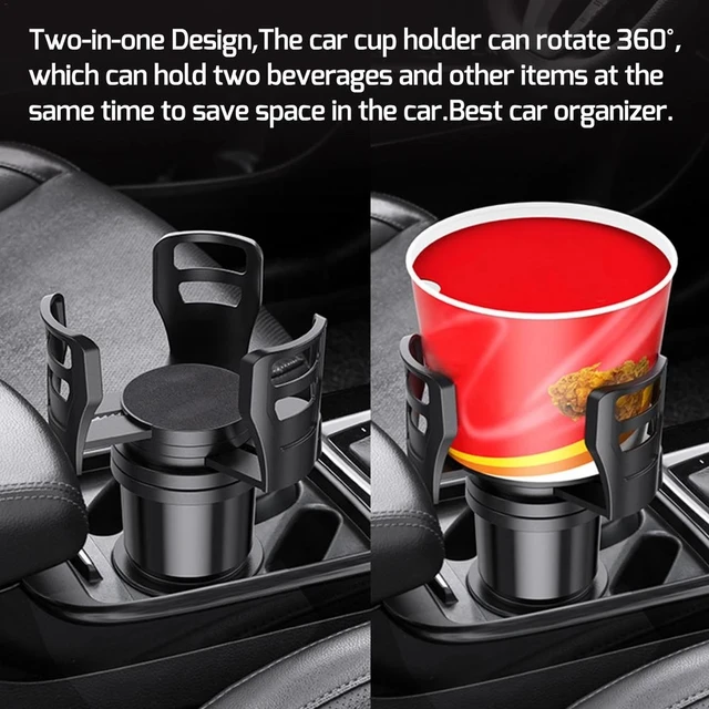 2 In 1 Multifunctional Adjustable Car Cup Holder Expander Adapter Base Tray Car Drink Cup Bottle Holder AUTO Car Stand Organizer 4
